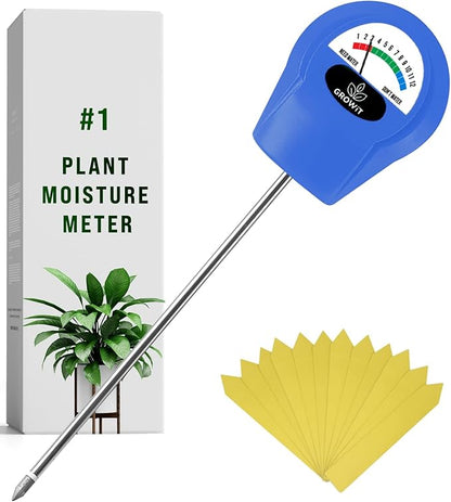 GROWIT Soil Water Monitor for Plants - Soil Moisture Meter | Hydrometer for Plants | Plant Moisture Meter Houseplants | Water Tester for Plants | Farming Indoor and Outdoor Plants-Blue