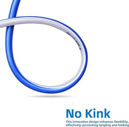 Short Leader Blue Garden Hose 3/4 in. x 3 ft.-Kink Free, Leakproof, Flexible -Heavy Duty Durable Lightweight Water Pipe for Commercial Use, Lawn Care & Equipment Connection - Male to Female Fittings