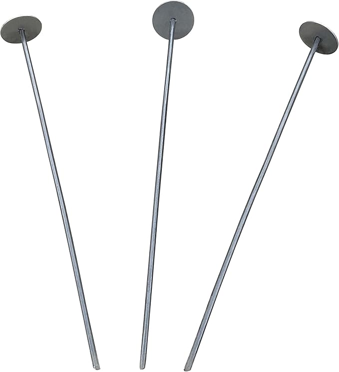 Sandbaggy 18-inch Circle Top Pins - Landscape Staples (Made in The USA) - Garden Stakes for Landscaping, SOD, Weed Barrier Fabric - Heavy Duty Ground Stakes, Lawn Turf Spikes, Decorations (100 Pins)