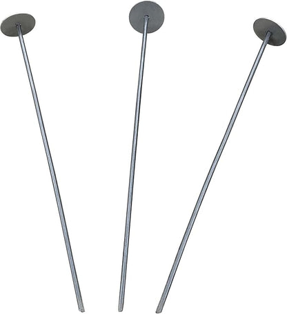 Sandbaggy 12-inch Circle Top Pins - Landscape Staples (Made in The USA) - Garden Stakes for Landscaping, SOD, Weed Barrier Fabric - Heavy Duty Ground Stakes, Lawn Turf Spikes, Decorations (100 Pins)
