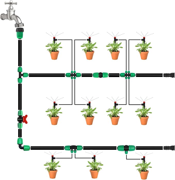 10 Pack 1/2 Inch To 1/4 Inch Drip Irrigation Fittings (1/2" ID x 0.65" OD), Drip Line Irrigation Locked Barbed 1/2" To 1/4" Adapter 1/2 Inch To 1/4 Inch Reducer Tee