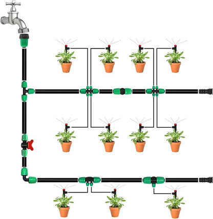 10 Pack 1/2 Inch To 1/4 Inch Drip Irrigation Fittings (1/2" ID x 0.65" OD), Drip Line Irrigation Locked Barbed 1/2" To 1/4" Adapter 1/2 Inch To 1/4 Inch Reducer Tee