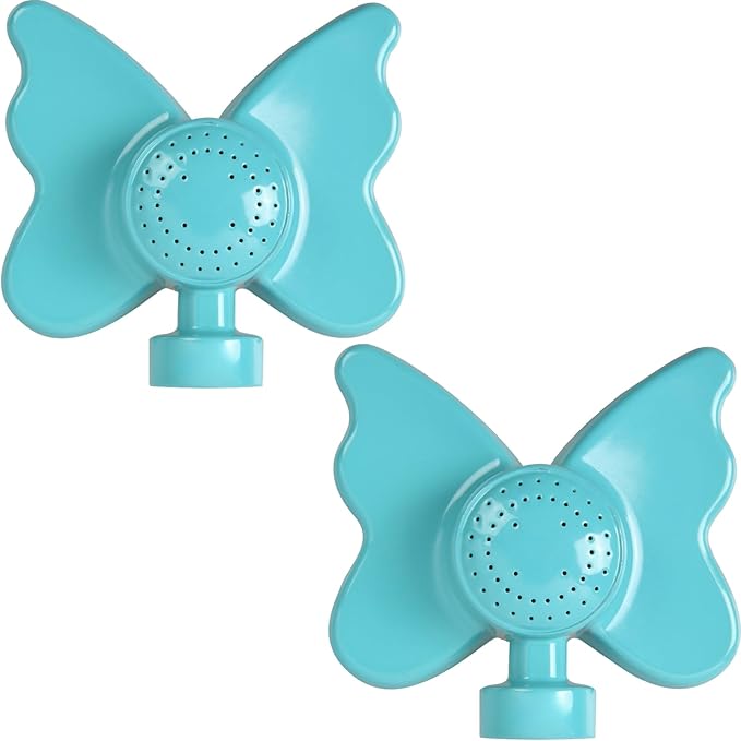 Garden Sprinkler, 2-Pack, Butterfly Turquoise Metal Spot Sprinklers for Small Lawn Areas, Kids Play