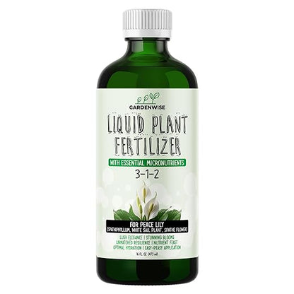 Peace Lily Fertilizer: 3-1-2 Liquid Fertilizer with Essential Micronutrients - The Ultimate Food for Spathiphyllum, Perfect for Indoor Plants (8 OZ)