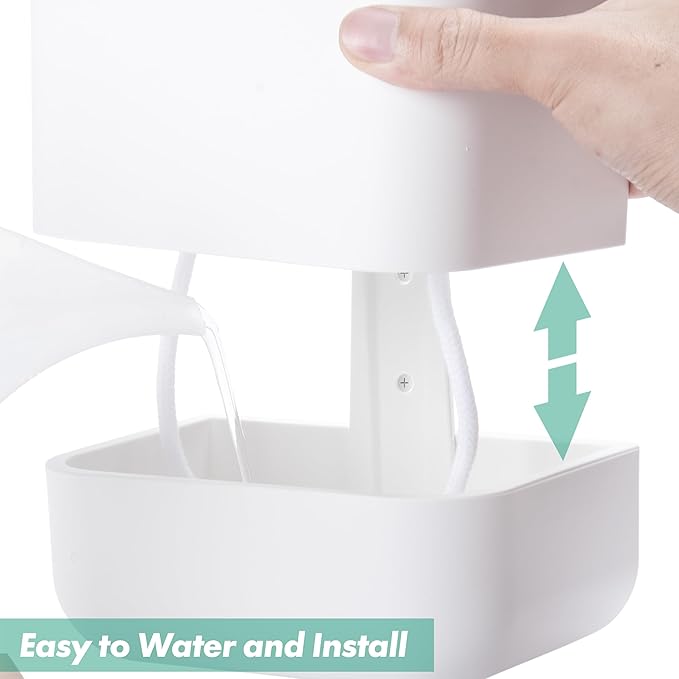 Phoenix Vine 6.5-Inch Wall Mounted Self-Watering Planter Pot for Indoor Houseplants and Herbs | Modern Hanging Planter for Window Sills, Bathroom Walls, Home & Office Décor, White, Set of 1, 01-WP-W-1