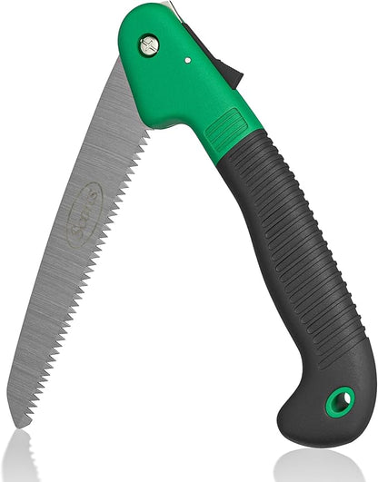 Scotts 7.5 in. Folding Hand Saw – Compact Pruning Saw with Sharp Steel Blade and Non-Slip Handle for Cutting Branches, Shrubs, and Small Trees – Folding Design for Safe Storage