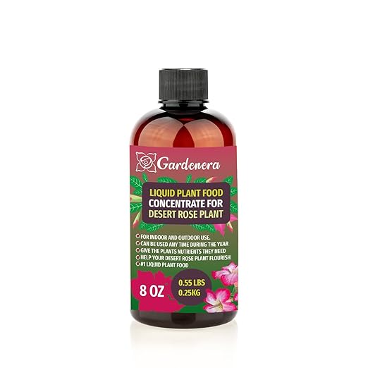 Gardenera Plant Growth Superfood for Desert Rose with 18 Essential Vitamins & Minerals - Organic Plant Food Fertilizer - Micro-Fungi and Bio-Organisms for Desert Rose Care & Growth Enhancement - 8oz