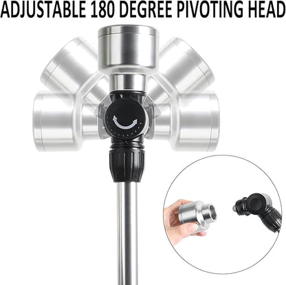 STYDDI Soft Rain Watering Wand with Pivoting Head and Thumb Control, 18" Gentle Classic Rain Wand with 1008Holes Stainless Head, Perfect for Hanging Baskets, Planters, Greenhouses and Seedbed