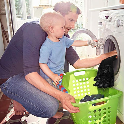 Comsmart BBQ Gloves, 1472F Heat Resistant Silicone Non-Slip Oven Mitts, Long Kitchen Gloves Perfect for Grilling, Cooking, Baking, Cutting