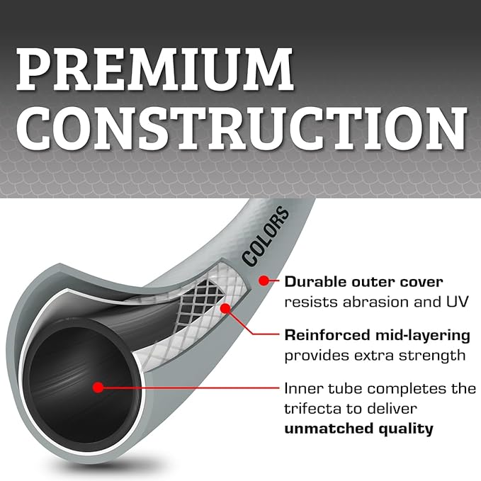 Flexzilla Colors SwivelGrip Garden Hose 5/8 in. x 25 ft., Lightweight All-Weather Water Hose, Durable and Flexible, Leak-Free Connections, Slate Grey