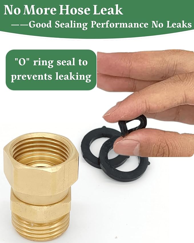 3/4 Ght Garden Hose 360° Swivel Connector Adapter,Swivel Fitting Use for Garden Hoses,Hose Nozzles,Sprayers,Lawn Sprinklers,and Other Garden Watering Devices