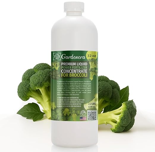 Liquid Power Broccoli Fertilizer - Premium Liquid Plant Food for Broccoli - Fast-Acting Concentrate for Growth, Strong Roots & High-Yield Harvest - 32 oz - Indoor & Outdoor Use