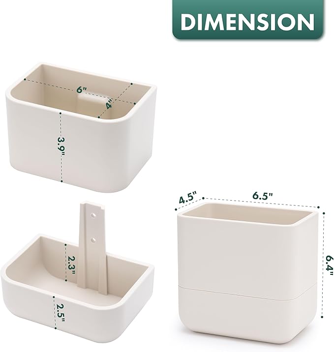 Phoenix Vine 6.5-Inch Wall Mounted Self-Watering Planter Pot for Indoor Houseplants and Herbs | Hanging Planter for Window Sills, Bathroom Walls, Home & Office Décor, Oatmeal, Set of 3, 01-WP-D-3