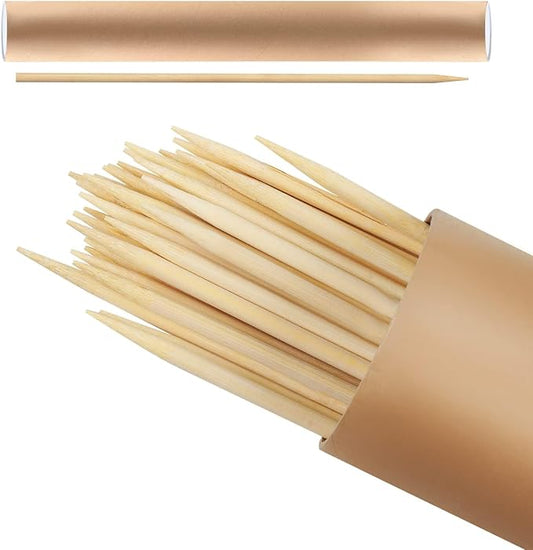 BETESINE 6.3mm Thick Bamboo Marshmallow Roasting Sticks, 24 Inch Extra Long Wooden S'mores Sticks for Fire Pit, BBQ, Camping, Sausage, Marshmallow Skewers – 100 PCS