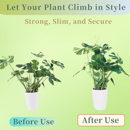 5 Pack Stackable Monstera Plant Support Stakes, 38inch Climbing Garden Plant Support Sticks Structures with 20pcs Clips & Ties, for Indoor Outdoor Plants Alternative to Moss Pole