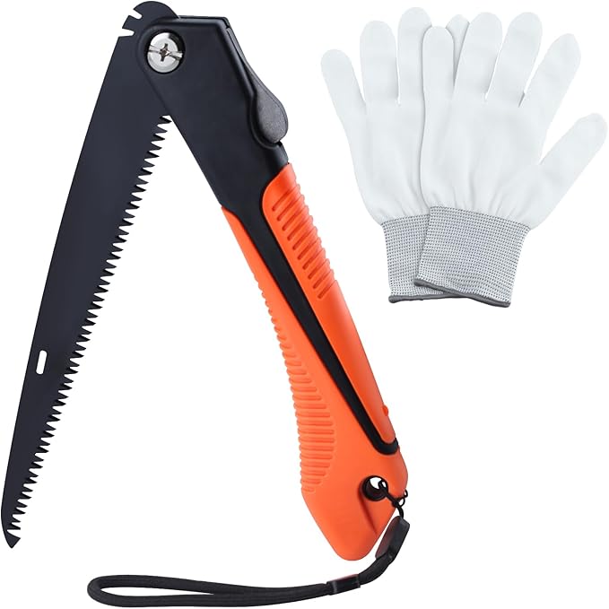 8Inch Folding Saw Camp Saw Folding Heavy Duty Rugged Blade Hand Saw Pruning Saw with Ergonomic Non-Slip Handle Design for Camping, Gardening, Hunting,Cutting Wood, PVC, Bone