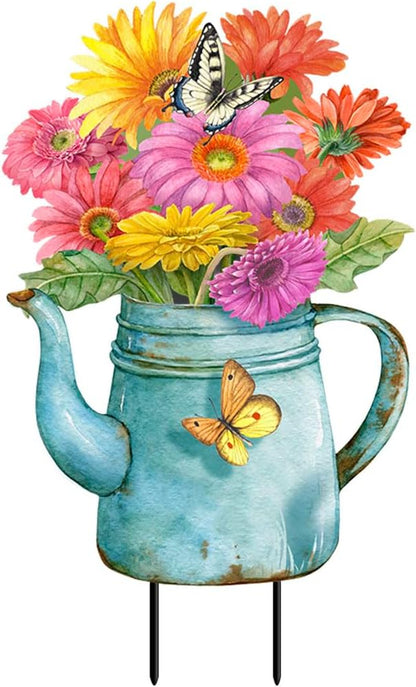 Briarwood Lane Gerber Daisy Watering Can Metal Art