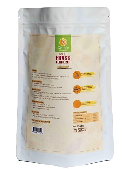 Insect Frass Fertilizer -100% Organic All-Purpose Plant Food & Soil Amendment, Natural Nutrients for Houseplants, Gardens & Lawns(1.5 lb)