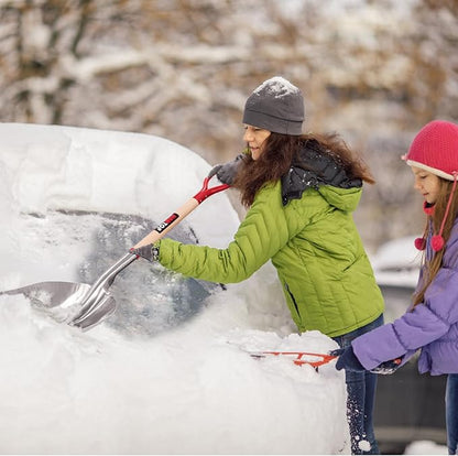 Aluminum Snow Scoop Shovel Wide Grain Shovels with Lightweight Large Capacity Head and Oak Wooden Handle