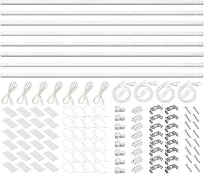 Barrina T5 Grow Lights for Indoor Plants, 4FT 160W (8 X 20W) Full Spectrum Grow Light with Separate Switch, Linkable Grow Lamp, Indoor Plant Lights for Growth, Plug and Play, 5000K, 8 Packs