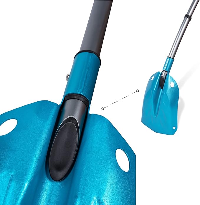 G2 Backcountry Lightweight Telescopic Avalanche Snow Shovel, Storage Down to 13 inch, Durable Aluminum Alloy Material, ABS Anti-Slip Proof Handle, Compact Storage Size (Blue)
