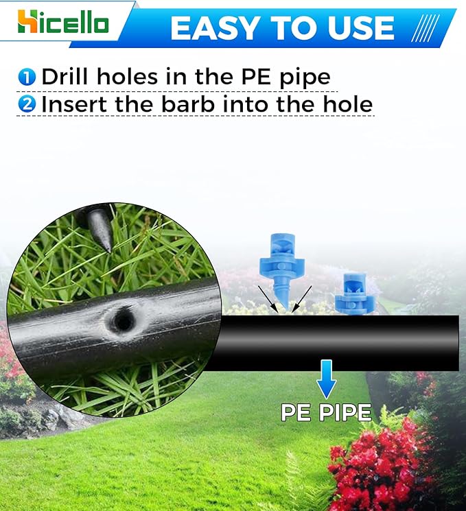 100PCS 90 Degree Misting Nozzle Irrigation, Sprinklers Sprayer for Garden Irrigation System, Micro Sprayer Refraction Automizing Drippers