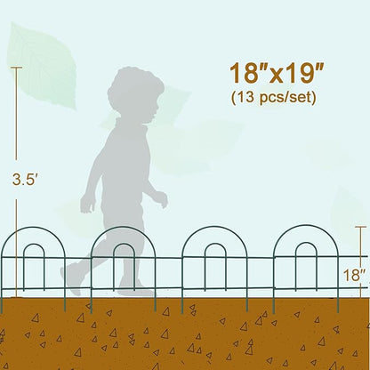 Decorative Garden Folding Border Fence, Metal Wire Edging Flower Fence Panel 18in X20ft Outdoor Patio Landscape