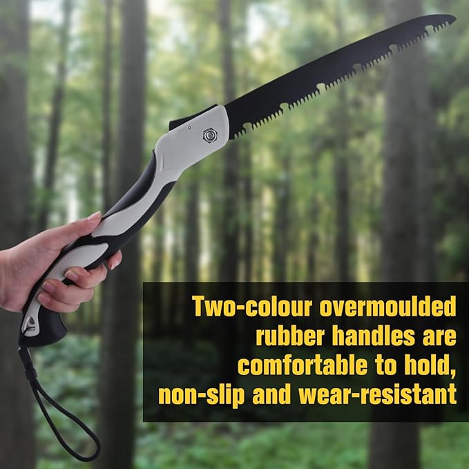 10Inch Hand Saw for Wood Cutting Camping Folding Saw Pruning Saw SK5 Saw Blade Drywall Saw Hand Tools for Camping Gardening with Plier lanyard and Work Gloves for Cutting