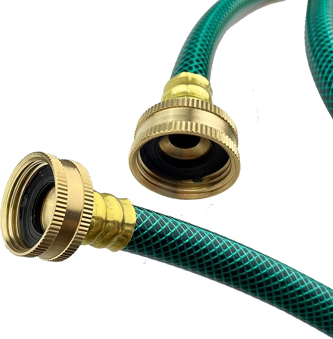 PVC Garden Hose 1/2 Inch Green Heavy Duty Water Hose with Solid Brass Fittings,No Leaking, Flexible,for outdoors,Lawns,Patio (5 FT, Green, Brass Fittings)