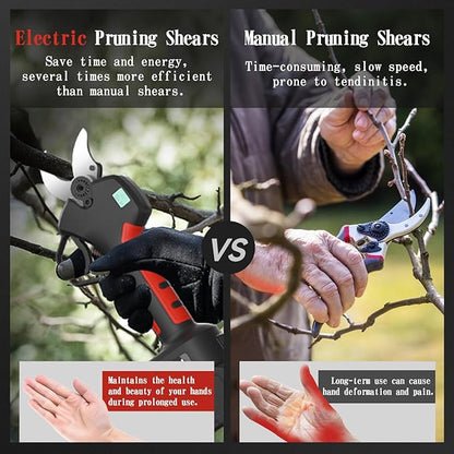 Electric pruning shears, Pruning shears, cordless rechargeable pruning shears, with a cutting diameter of 40mm, 18V compatible Comes with a 4500mAh large capacity battery, CE&PSE certified