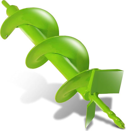 Upgraded Garden Auger Drill Bit 4 x 16”,Double Blade Heavy Duty Garden Auger Bit,Ice Drill Auger-3/8" Hex Drive Drill, for Planting Bulb & Bedding Plant Augers