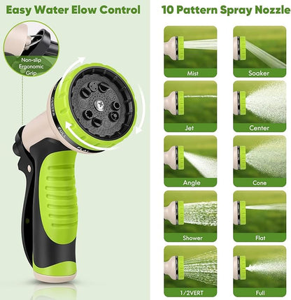 Garden Hose 175ft, Stainless Steel Heavy Duty Water Hose with 10 Function Nozzle Flexible, Lightweight, No-Kink, Pet Proof, Puncture Proof Metal Hose for Yard, Outdoor