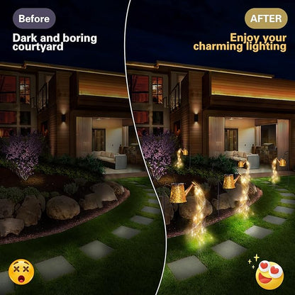 Solar Watering Can Lights,Metal Outdoor Garden Decor for Outside,IP65 Waterproof Hanging Lantern Lights, Yard Decorations Outdoor for Garden Pathway Christmas Gifts