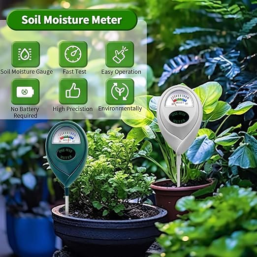 Plant Moisture Meter Soil Moisture Sensor Meter Water Monitor Hygrometer Plant Water Meter [Green + White] Soil Moisture Meter for Gardening, Farming, Plants