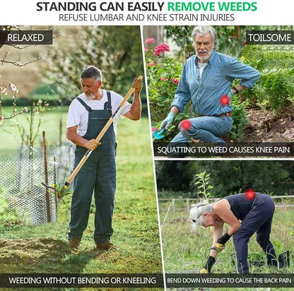 Weed Puller Tool, Stand Up Heavy Duty Root Removal Tool with 4-Claw Head & Long Handle, Garden Hand Weeding Tool - Easily Remove Weeds Without Bending, Pulling,or Kneeling