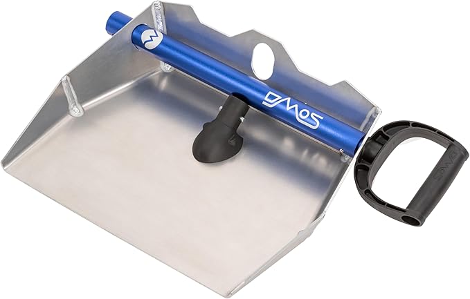 DMOS Alpha Shovel - Lightweight, Heavy-Duty Aluminum Snow Shovel with Extendable & Collapsible Handle for Sidewalks & Driveways - Blue
