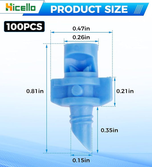100PCS 90 Degree Misting Nozzle Irrigation, Sprinklers Sprayer for Garden Irrigation System, Micro Sprayer Refraction Automizing Drippers