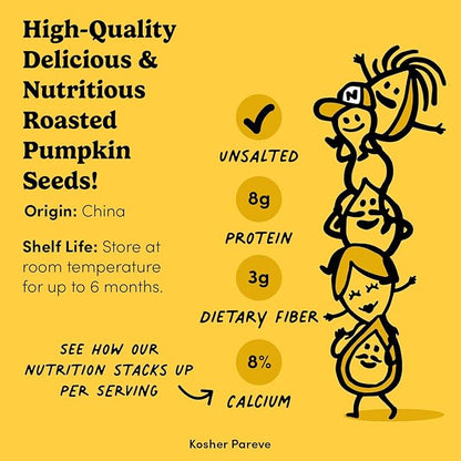 Nuts.com Roasted Unsalted Pumpkin Seeds In Shell, 2 Lb Bag – Rich in Fiber, Calcium & Potassium - Gluten-Free, Kosher Pareve Pumpkin Seeds Snack Pack, Protein Snacks for Adults & Kids