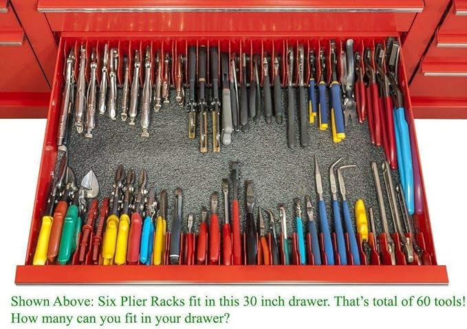 MLTOOLS Pliers Pro Premium No-Slip Organizer, 2-Pack Holds 20 Tools of Any Size, Rubber Base Keeps Tools in Place, Fuel & Solvent Resistant Tool Holder – Made in USA