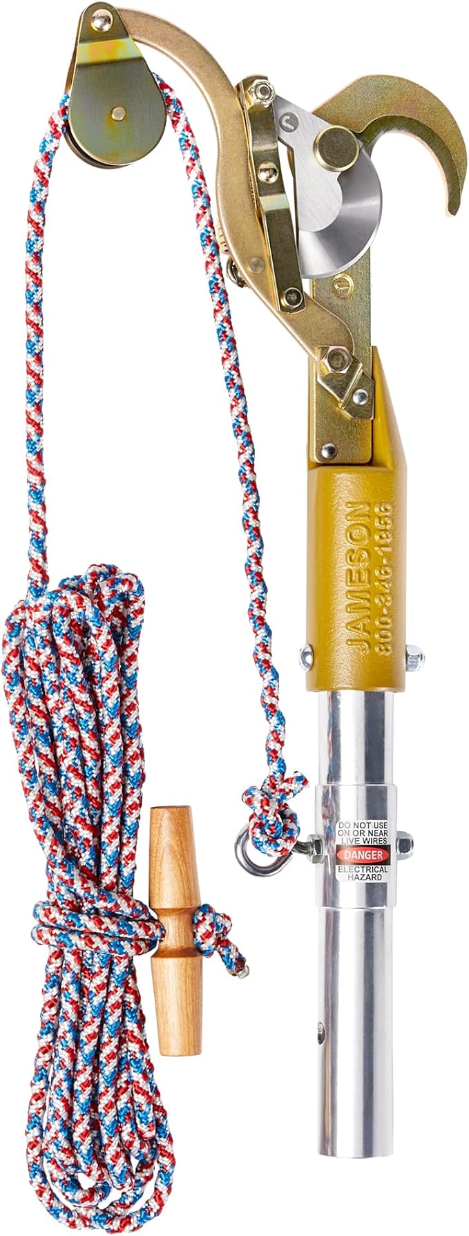 Jameson Fixed Pulley Pruner Kit with Premium 20 ft Bumpy Rope - 1.25 in. cutting capacity