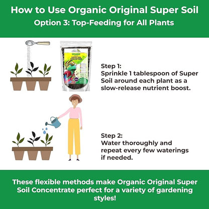 Organic Original Super Soil Concentrate with Mycorrhizae – Living Soil Boosts Roots & Buds for Seeds & Clones - Indoor & Outdoor Growing - Mix 1:4 with Topsoil Potting Soil (1 Quart)