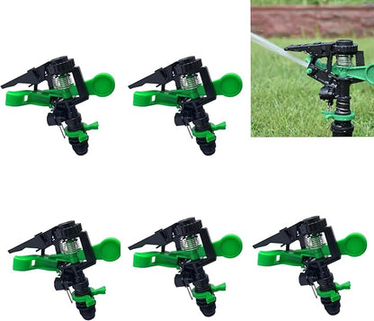 Lawn Irrigation Sprinkler Heads: Impact Sprinkler Head, Sprinklers for Yard, 2025 New Adjustable 360° Oscillating Sprinklers for Lawn, for Large Coverage Garden Grass Yard Irrigation, 5 Pcs 1/2 Inch