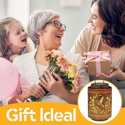 Hummingbird Solar Lanterns Garden Decor Birthday Gifts for Women Mon Grandma Metal Hanging Solar Lights Waterproof Outdoor Decoration for Outside LED Lanterns for Yard Patio Lawn Pathway Landscape