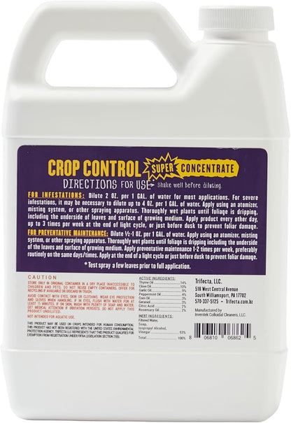 Trifecta Crop Control Super Concentrate All-in-One Natural Pesticide, Fungicide, Miticide, Insecticide, Help Defeat Spider Mites, Powdery Mildew, Botrytis, Mold, and More on Plants 4 OZ