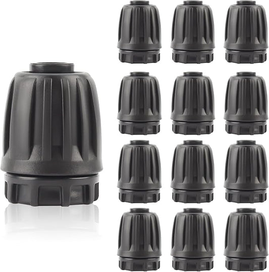 Kalolary 12PCS 1/2" Irrigation Fittings Drip Irrigation End Cap for (1/2" ID x0.6-0.63" OD) Tubing Anti-Drop Irrigation Fitting End Plug for Drip Tubing (1/2 End Caps)