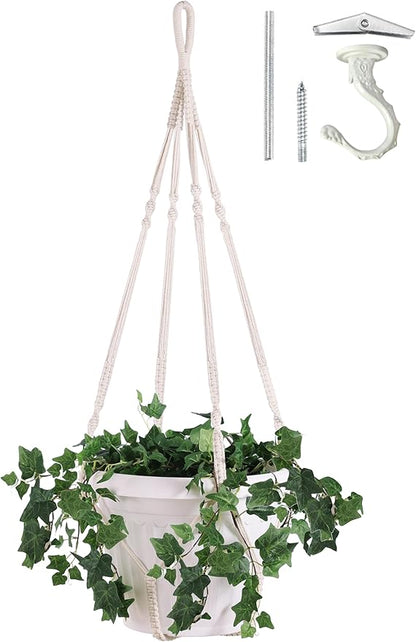 Giant XXL 55 Inches Macrame Planter Hanger Large for 15 inch Pot + Swag Hook | Extra Large Hanging Planter for Indoor Plants | No Pot/Plant Included (XXL)