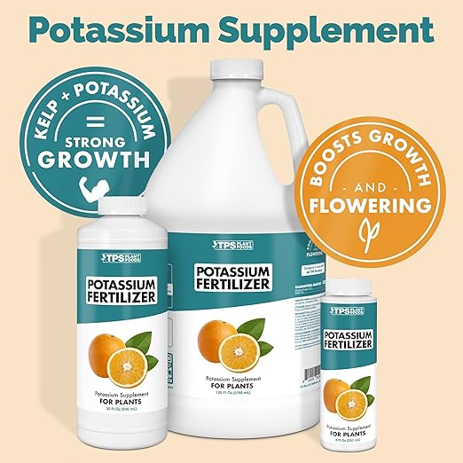 Potassium Fertilizer for Plants, Boosts Growth, Budding and Flowering, Liquid Plant Food 128 oz (1 Gallon)