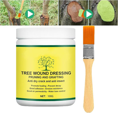 Tree Wound Sealer, Bonsai Cut Paste, Pruning Sealer, Tree Wound Sealer Healing Paste, Pruning Sealer And Tree Wound Dressing for Plant, Trees, Shrubs, Roses, Tree Grafting Supplies (1*100g +1*Brush)