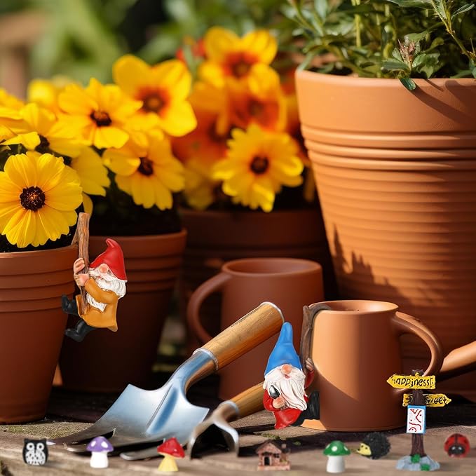 Jetec Gnomes Fairy Resin Statues Miniature Garden Accessories Mini Dwarf Figurine Fairy Miniature Ornament DIY Kit Micro Landscape Ornaments for Outdoor Indoor Patio Yard Lawn Garden ﻿ (Climb Gnomes)