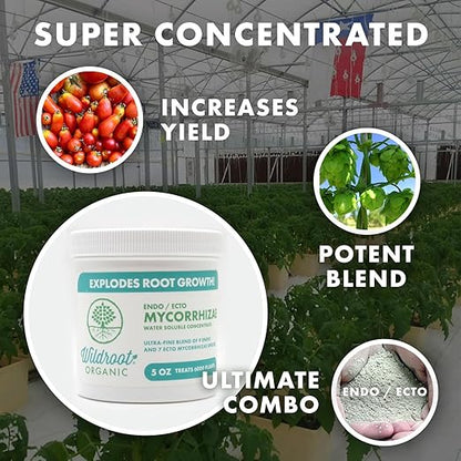 Mycorrhizae 16 Species Inoculant (5 lb) Improves Drought Tolerance + Saves Precious Water + Fertilizer, Root Stimulator • Explodes Root Growth [5 lb Treats 96,000 (4 inch) Plants]
